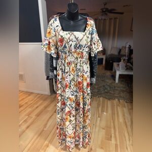 Elegant Floral Print Maxi Dress